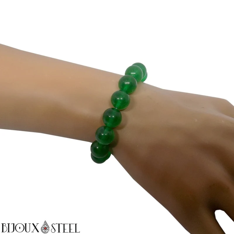 Bracelet en perles de jade de Malaisie 10mm