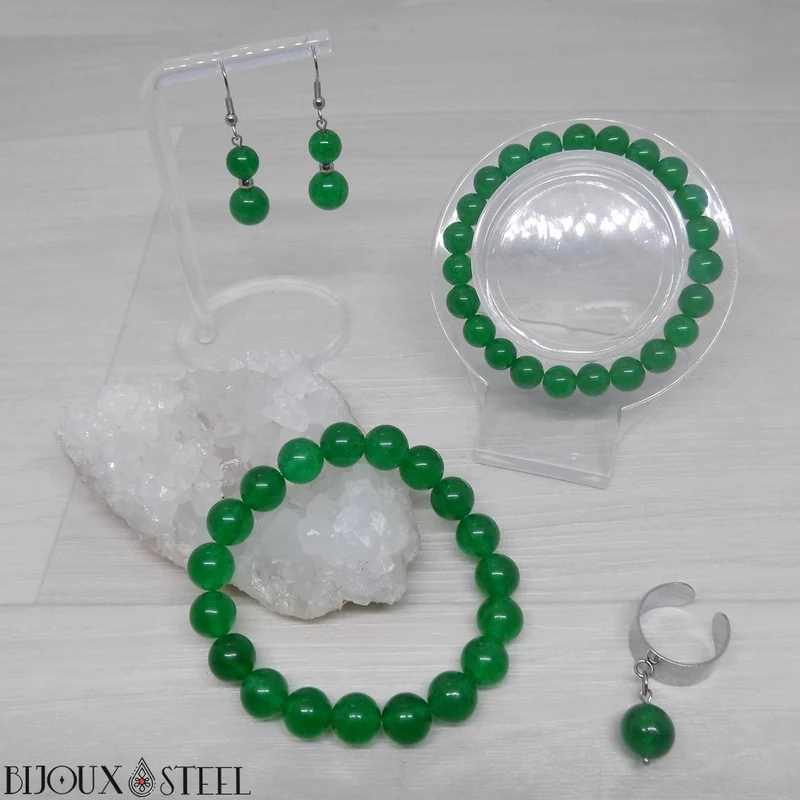 Bracelet en perles de jade de Malaisie 10mm