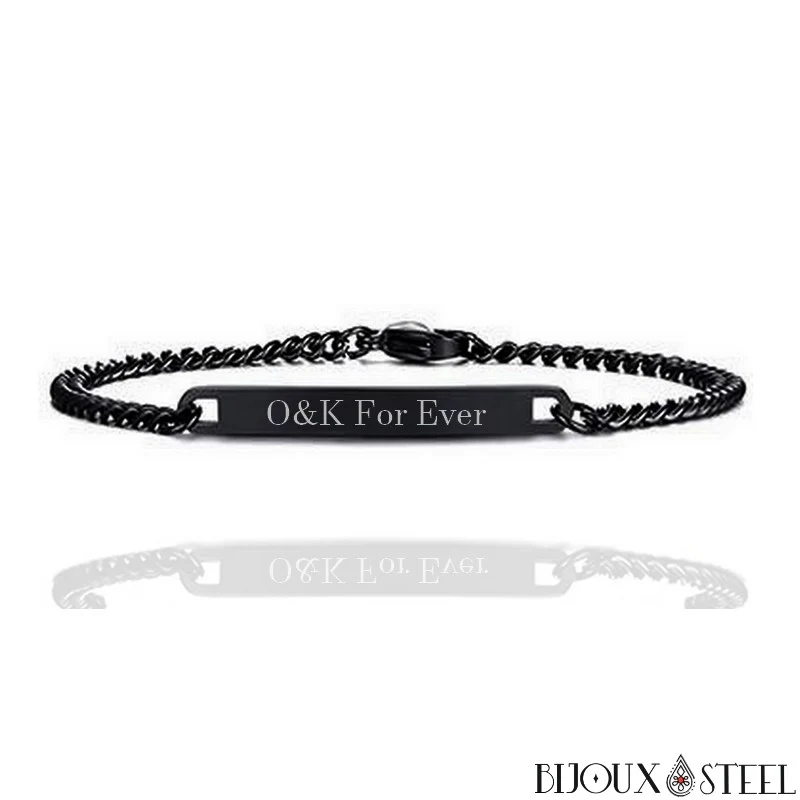 Bracelet gourmette personnalisable femme en acier inoxydable