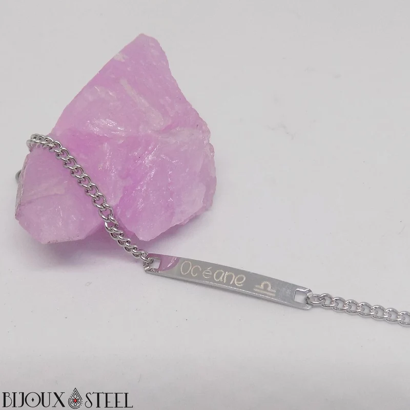 Bracelet gourmette personnalisable femme en acier inoxydable