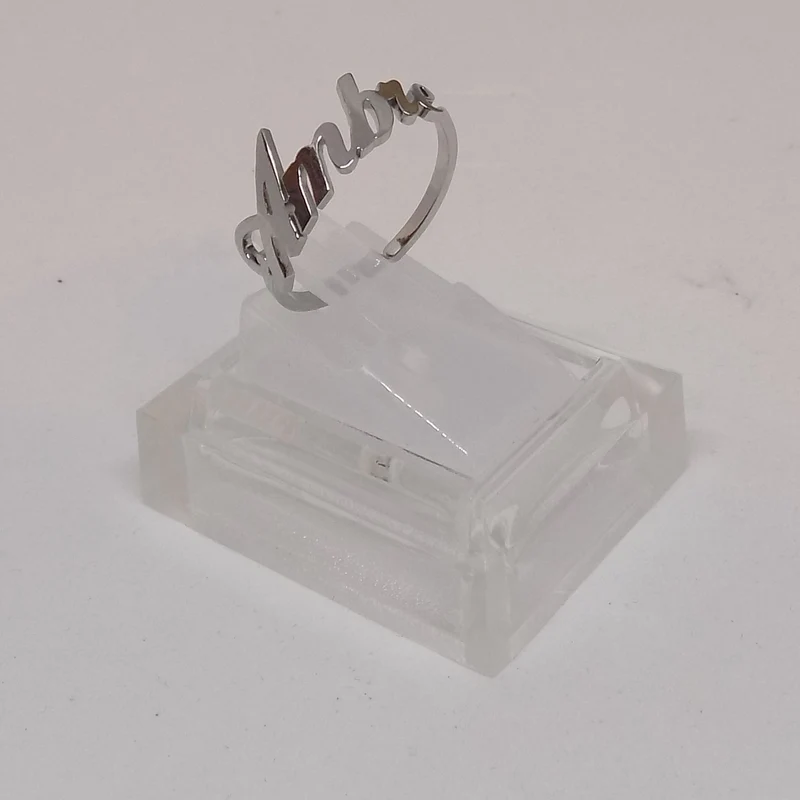 Bague à prénom personnalisée en acier inoxydable