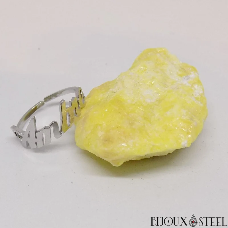Bague à prénom personnalisée en acier inoxydable