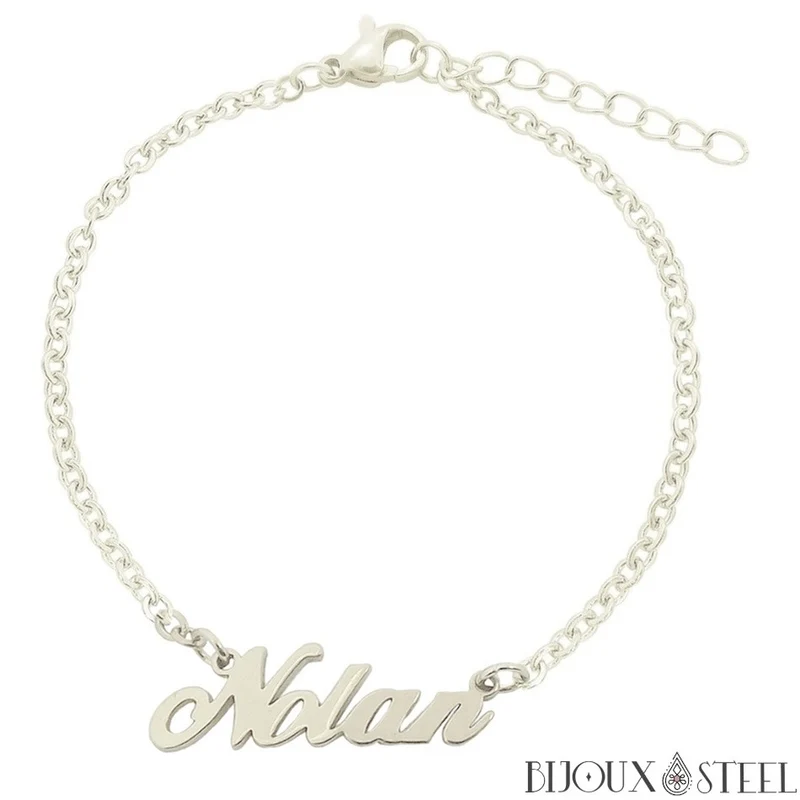 Bracelet prénom personnalisé en acier inoxydable