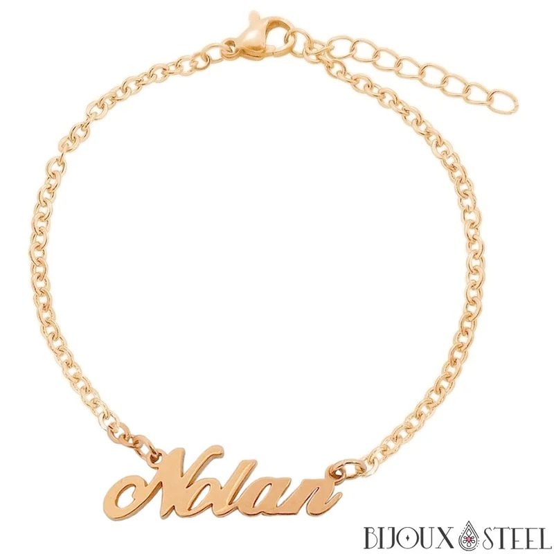 Bracelet prénom personnalisé en acier inoxydable