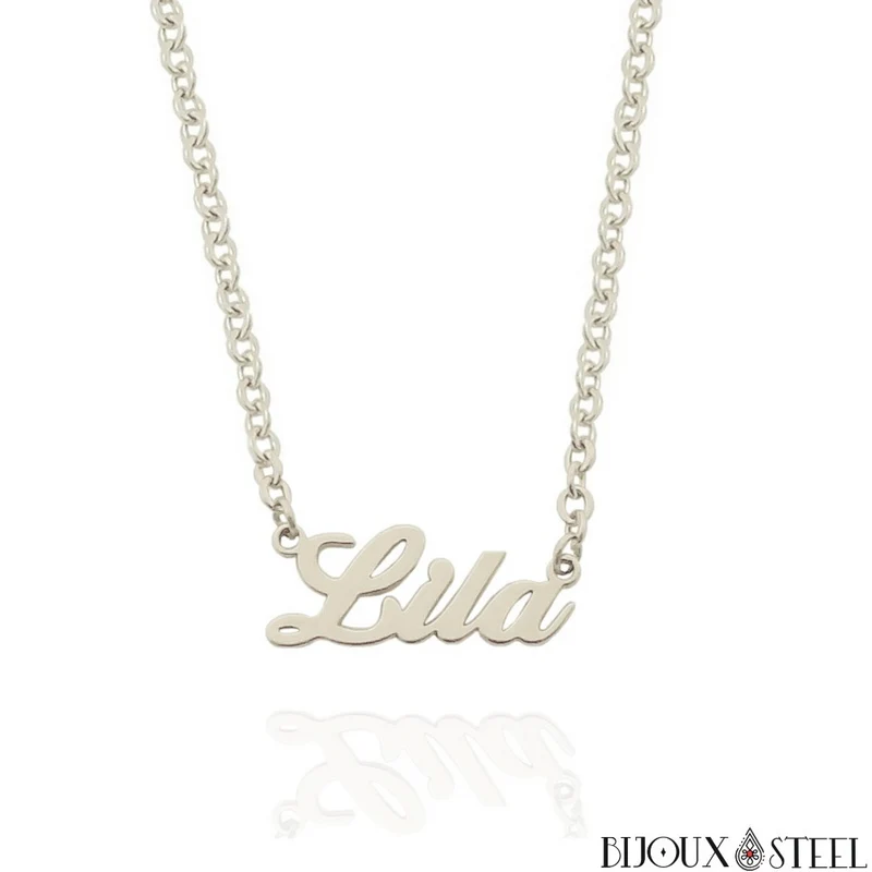 Collier prénom personnalisé en acier inoxydable