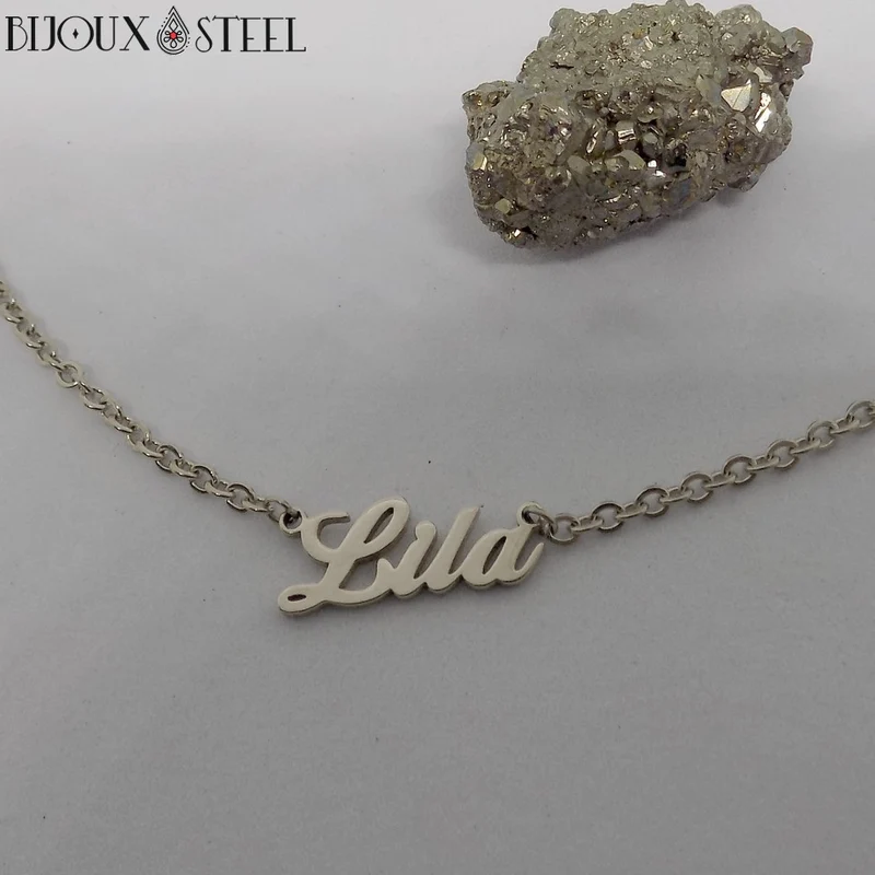 Collier prénom personnalisé en acier inoxydable