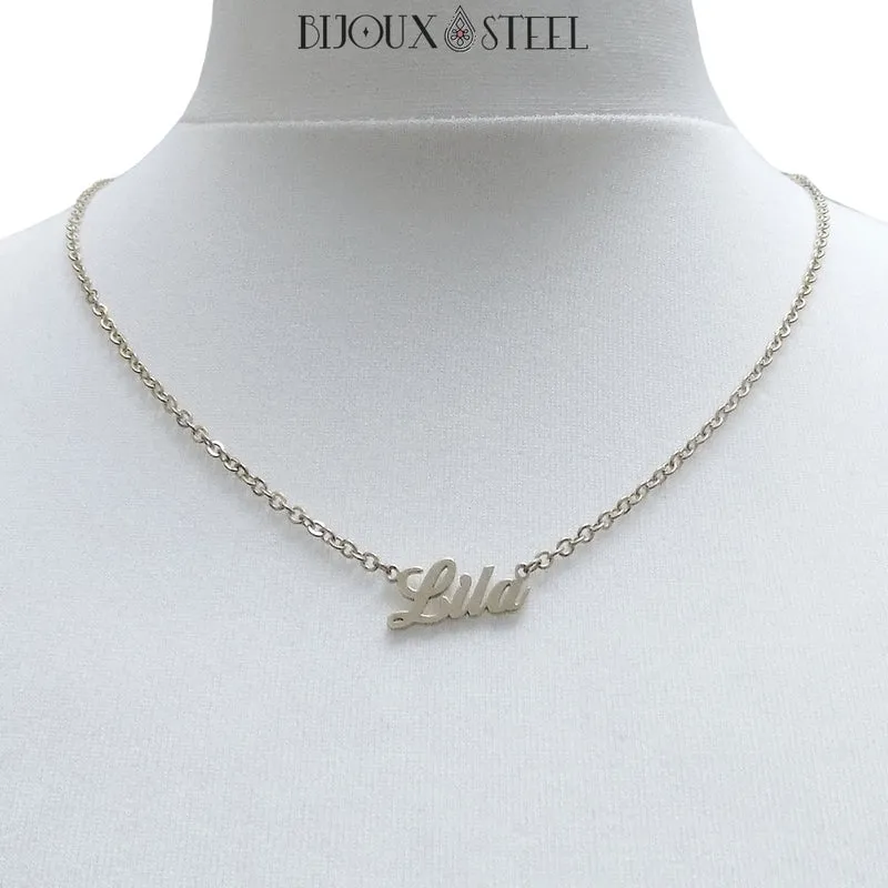 Collier prénom personnalisé en acier inoxydable