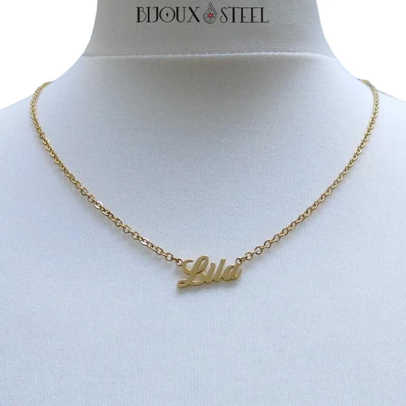 Collier prénom personnalisé en acier inoxydable