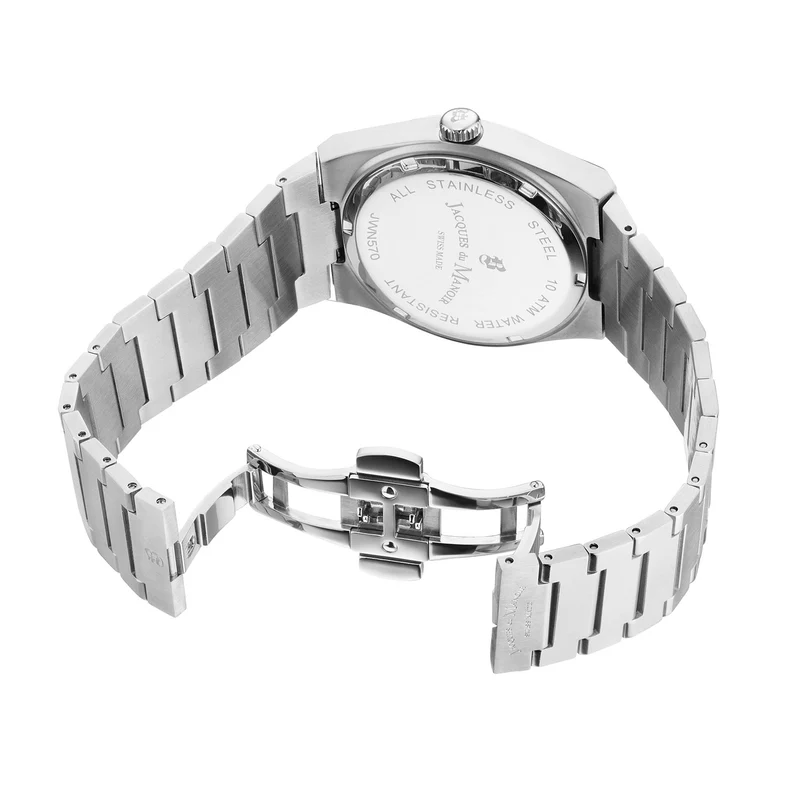 Jacques du Manoir Horizon Gents Multifunction Montre Homme en Acier Argenté JWN05701