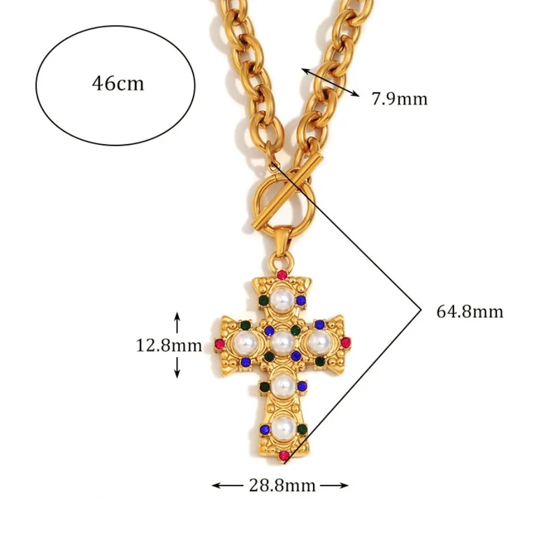 Collier Croix Dorée Design
