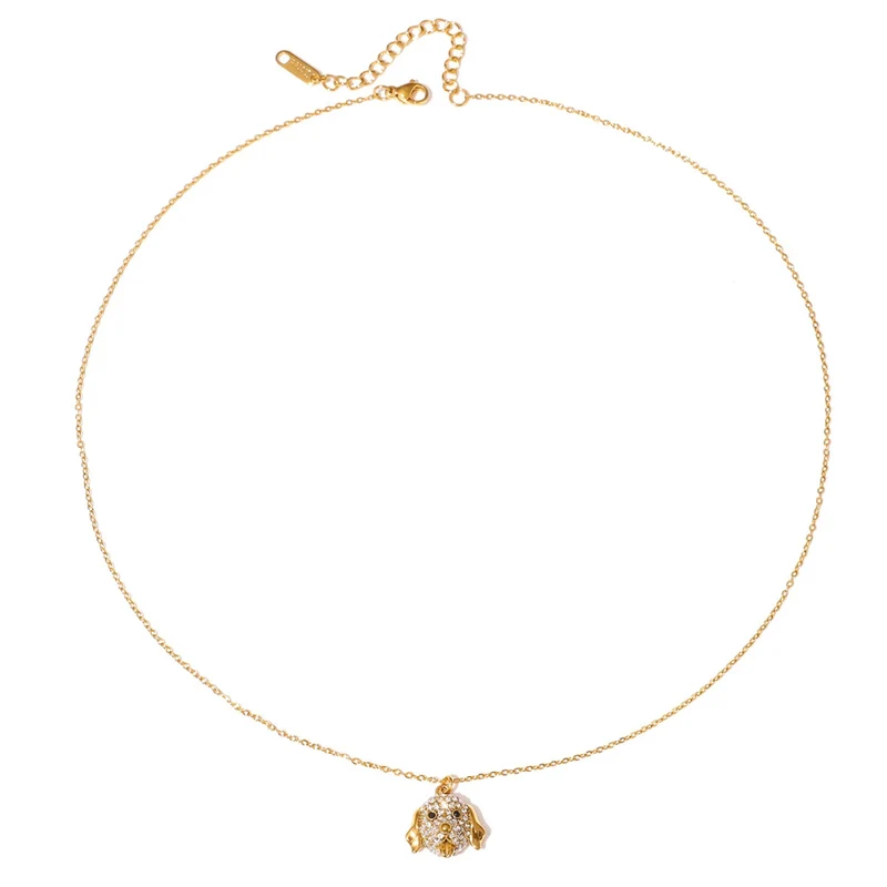Collier Tête de Chien Strass