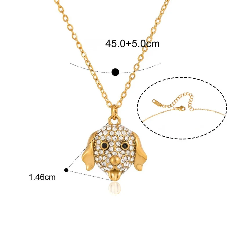 Collier Tête de Chien Strass