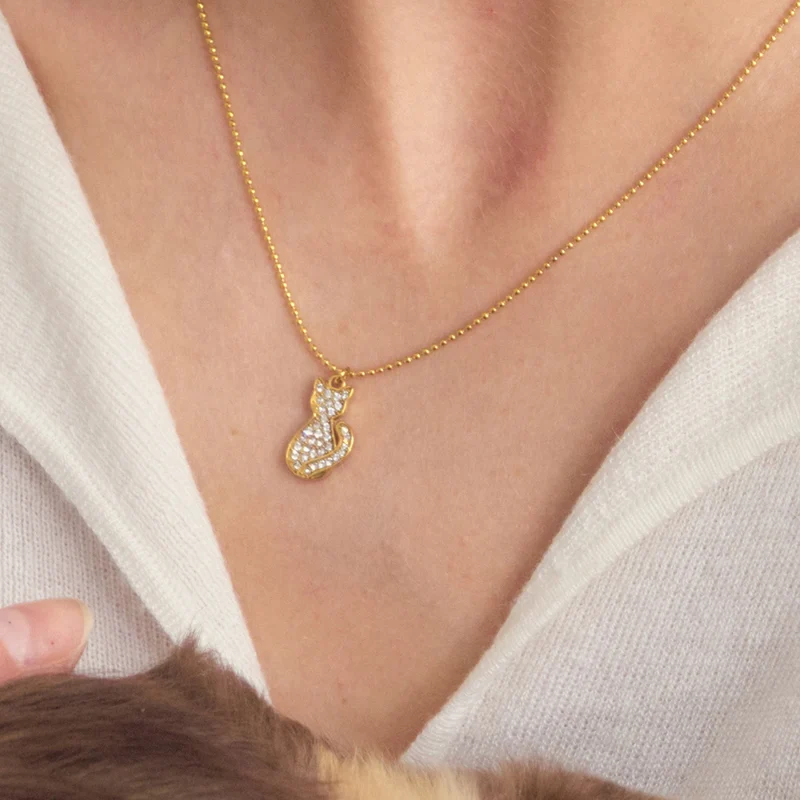 Collier Chat Strass