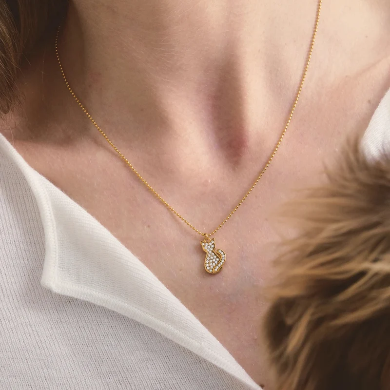 Collier Chat Strass