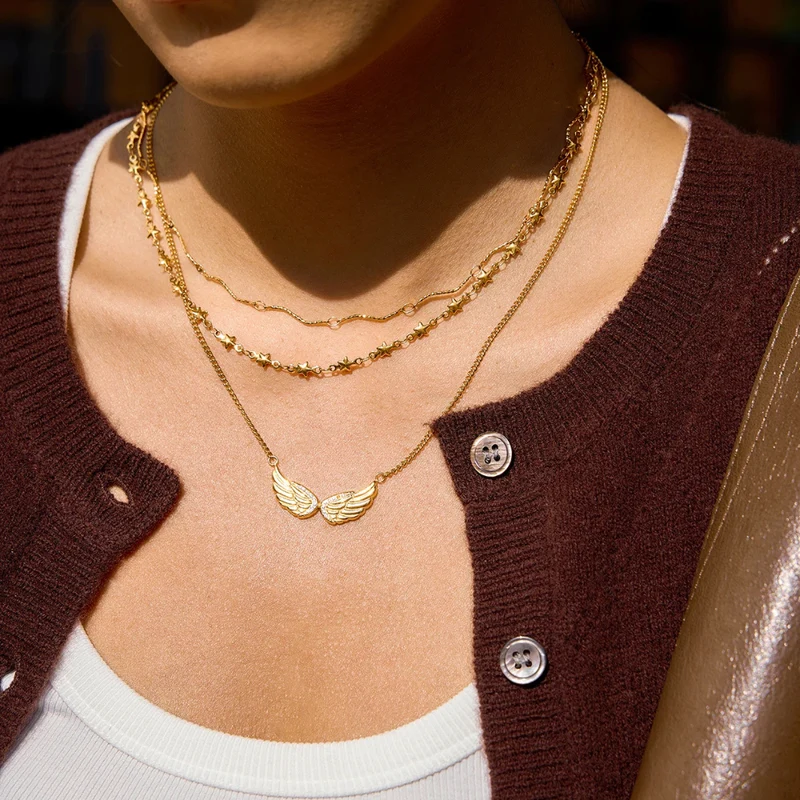 Collier Ailes Strass Femme