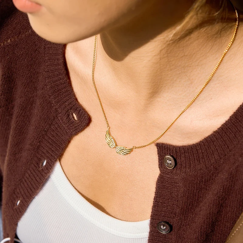 Collier Ailes Strass Femme