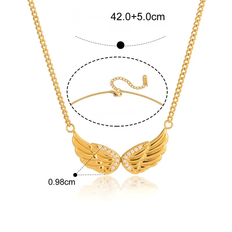 Collier Ailes Strass Femme