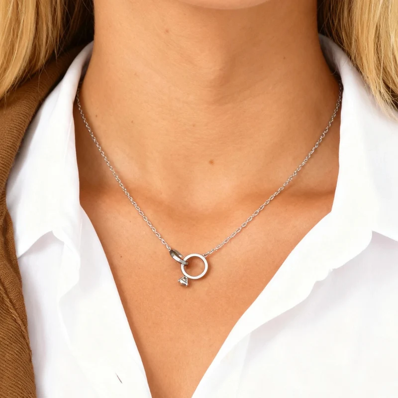 Collier Coeur et Bague Fiançailles