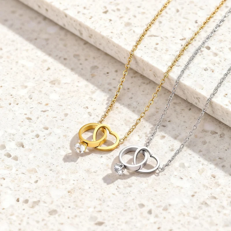 Collier Coeur et Bague Fiançailles