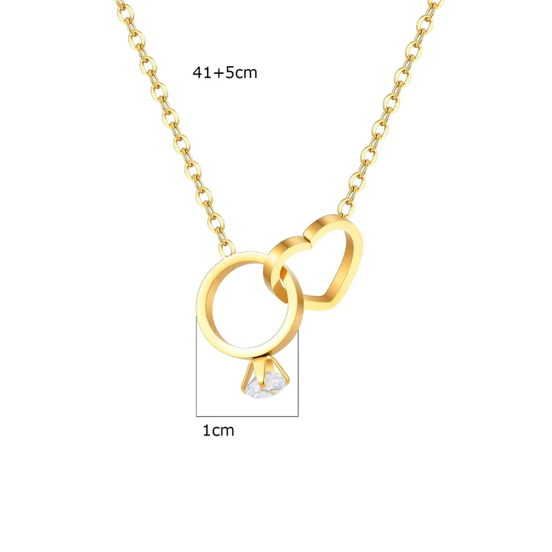 Collier Coeur et Bague Fiançailles