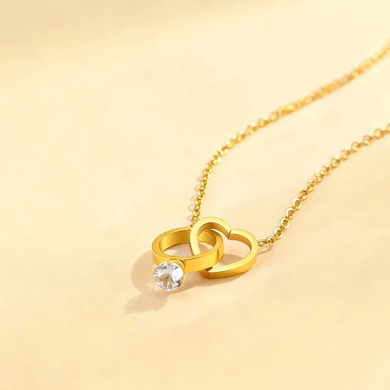 Collier Coeur et Bague Fiançailles