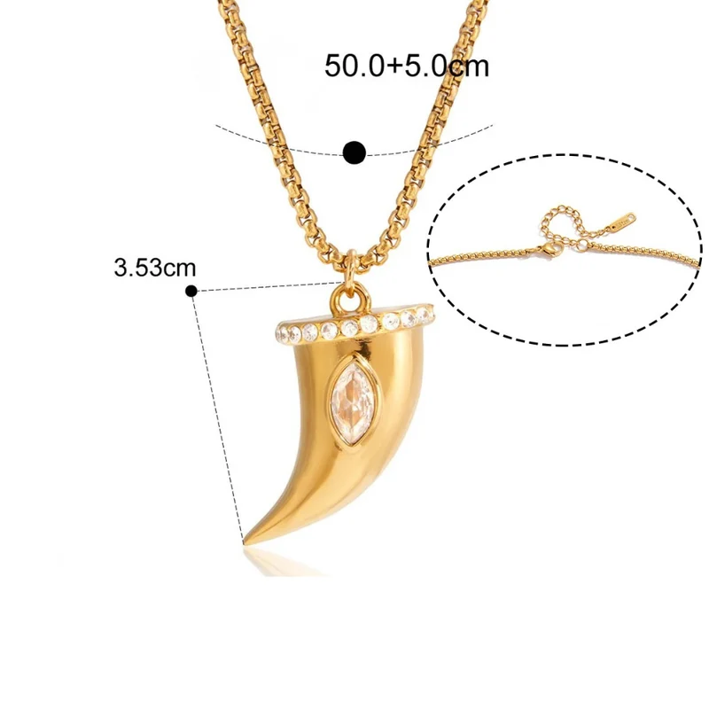 Collier Corne Doré Femme