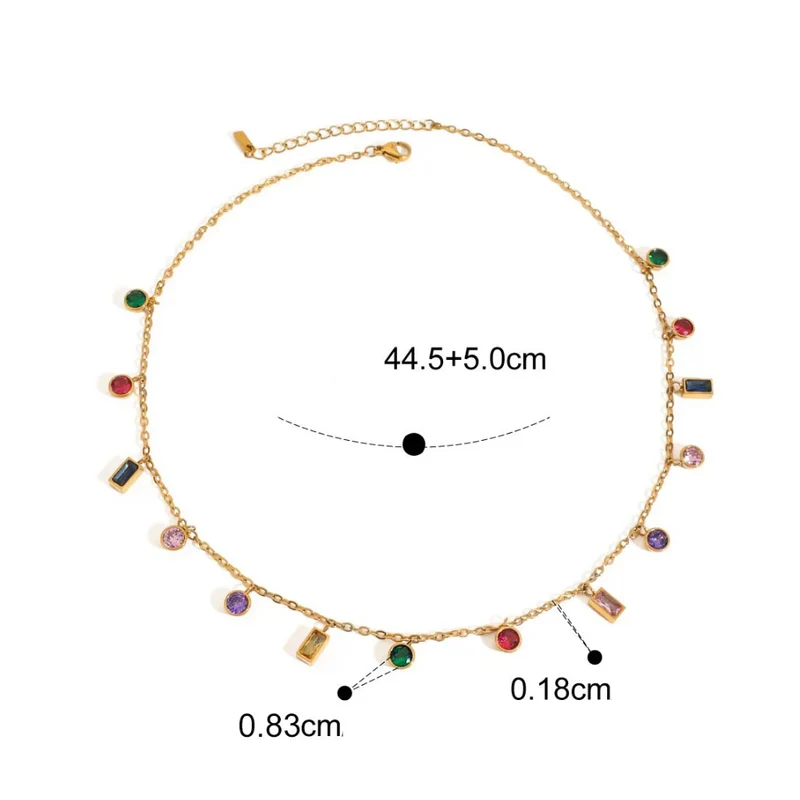 Collier Doré Pampilles Multicolores