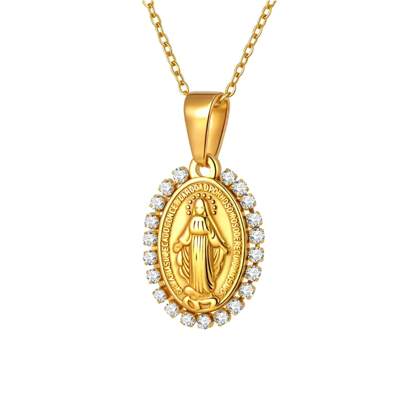 Collier Vierge Marie Diamants