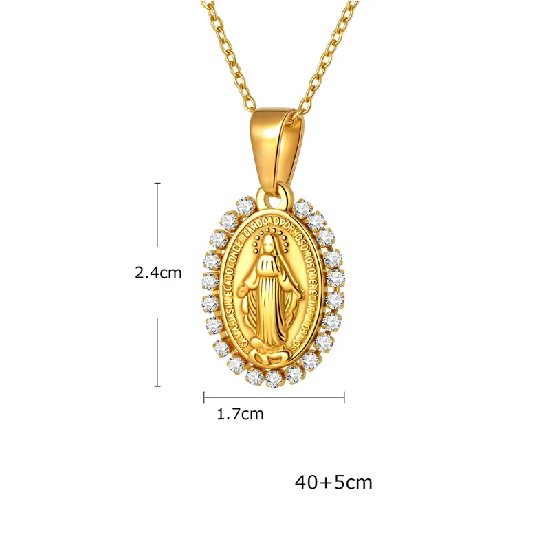 Collier Vierge Marie Diamants