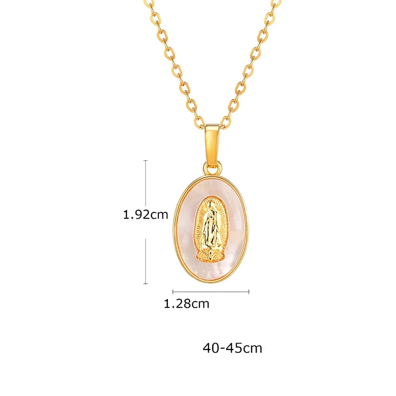 Collier Vierge Marie Blanc