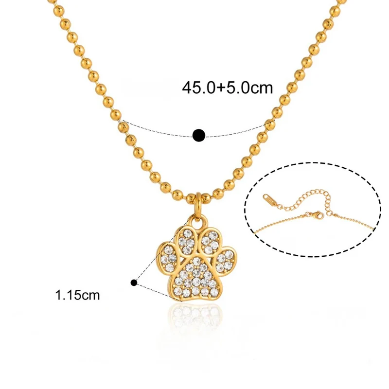 Collier Patte de Chien Brillante