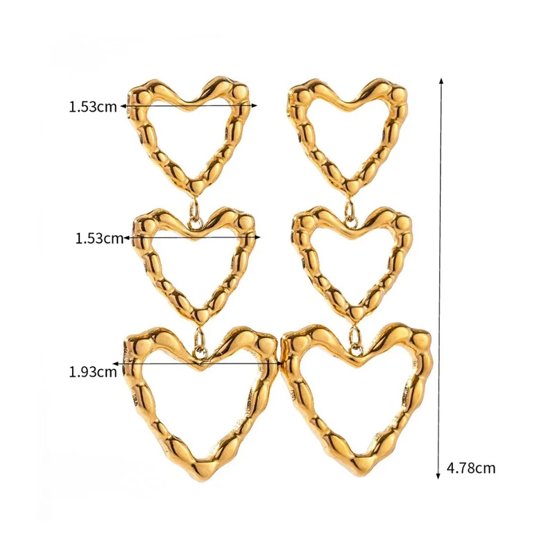 Boucles d'Oreilles Triple Coeurs