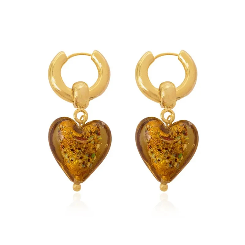 Boucles d'Oreilles Coeur Résine