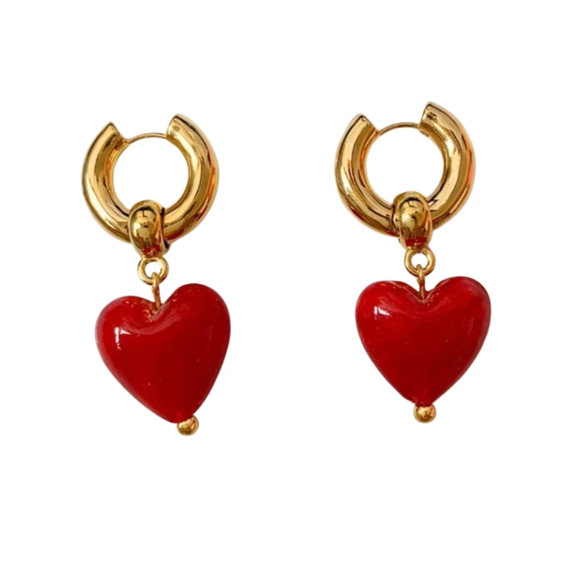 Boucles d'Oreilles Coeur Résine