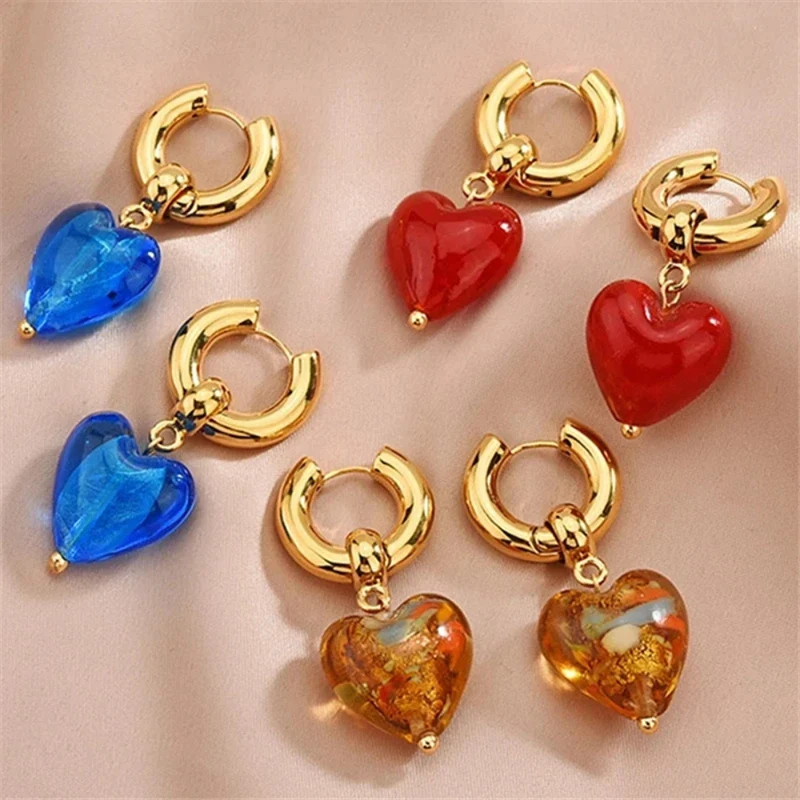 Boucles d'Oreilles Coeur Résine