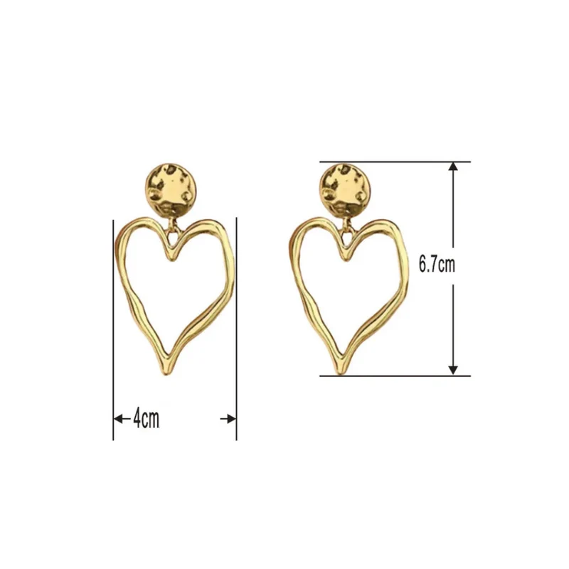 Boucles d'Oreilles Coeur Femme Dorées