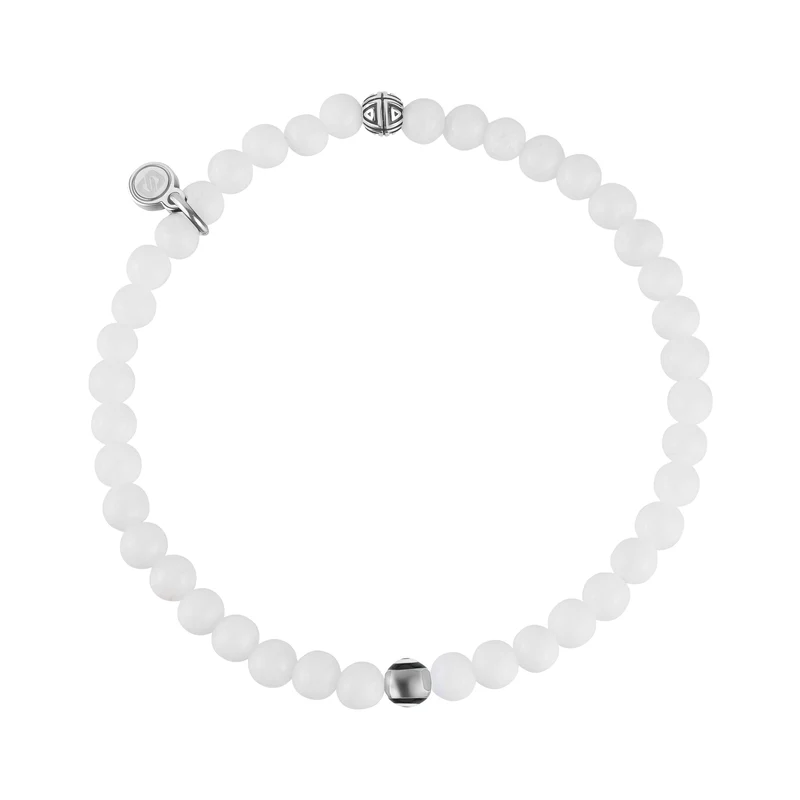 Bracelet de perles de protection en Jade blanc - Oeil Maléfique - 4MM