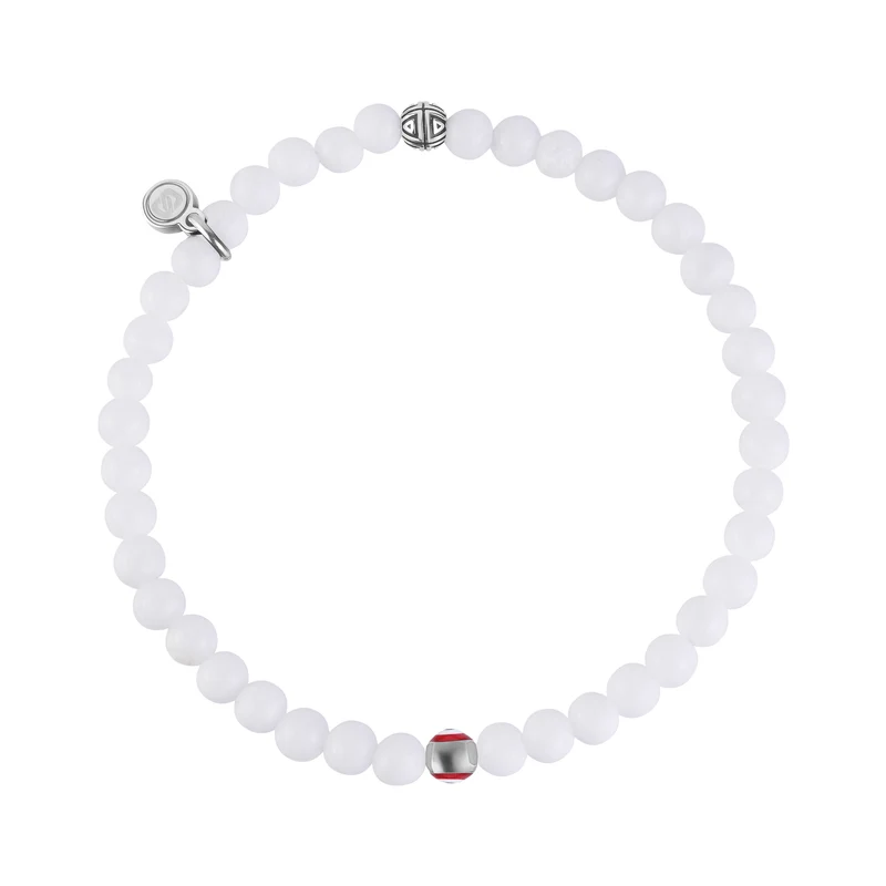 Bracelet de perles de protection en Jade blanc - Oeil Maléfique - 4MM