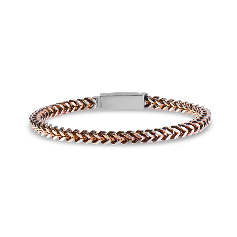 Bracelet à maillons Franco marron café