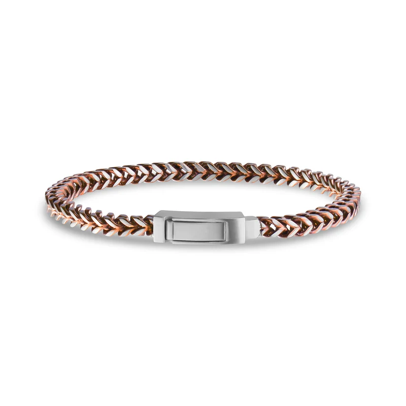 Bracelet à maillons Franco marron café