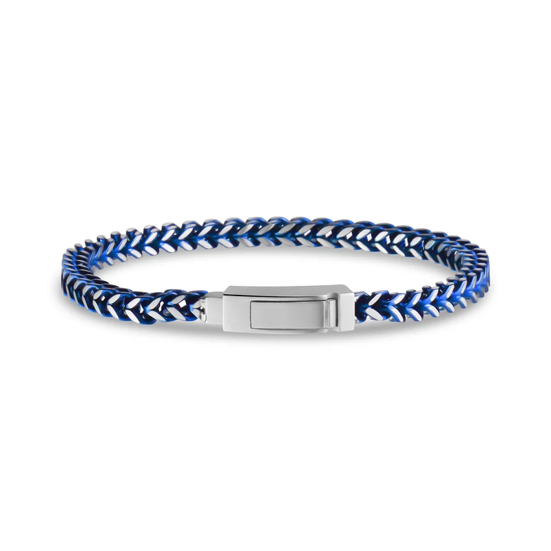 Bracelet à maillons Franco bleu électrique