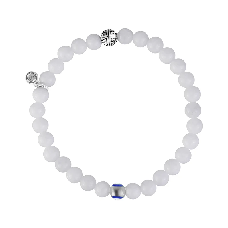 Bracelet de perles de protection en Jade blanc - 6MM