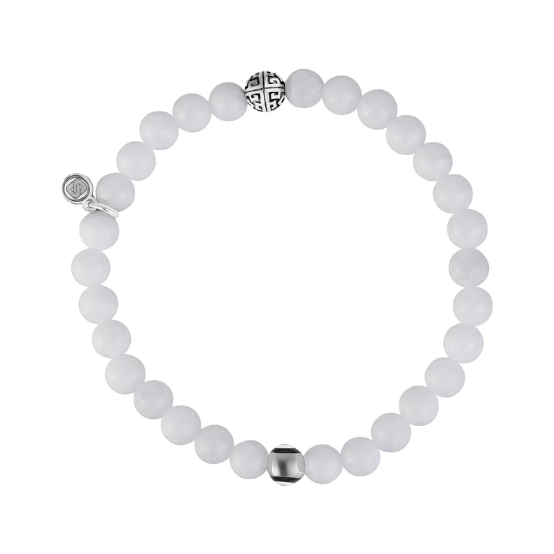 Bracelet de perles de protection en Jade blanc - 6MM