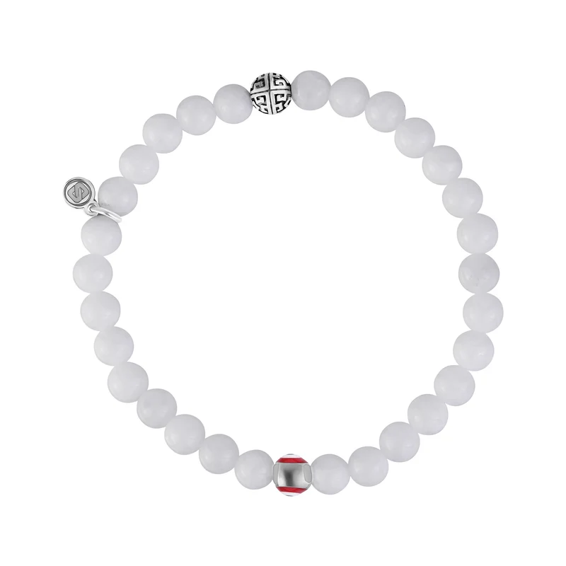 Bracelet de perles de protection en Jade blanc - 6MM