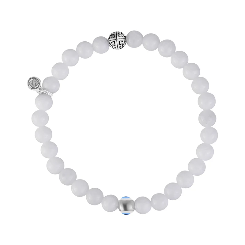 Bracelet de perles de protection en Jade blanc - 6MM
