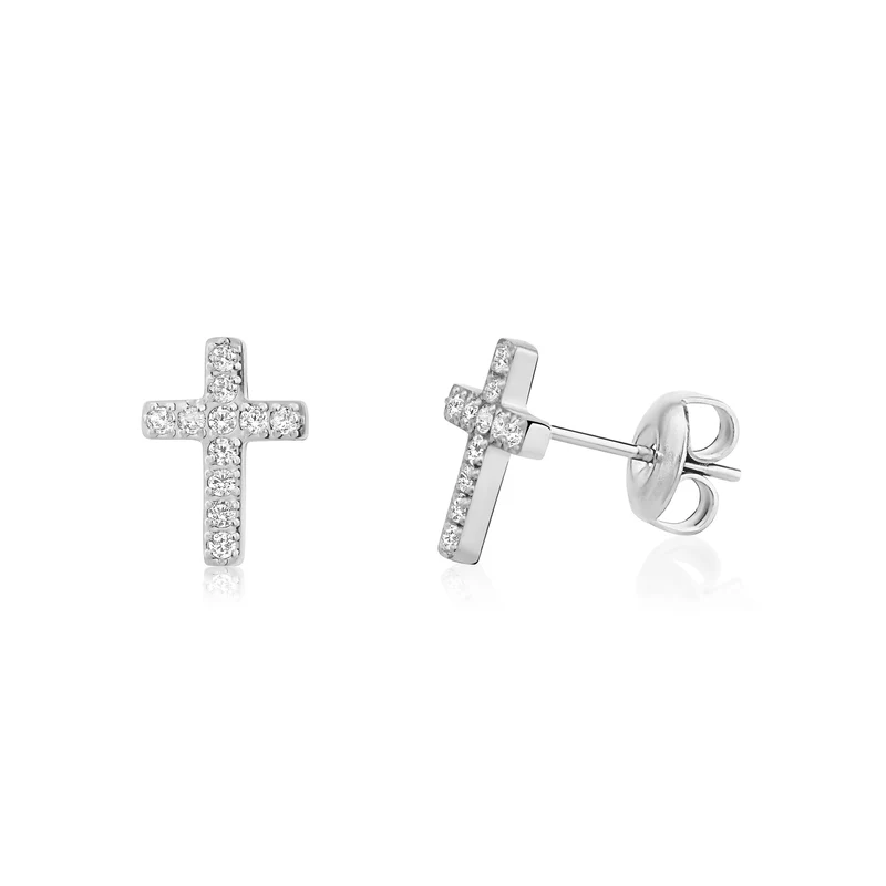 Clous d'oreilles en croix pavée
