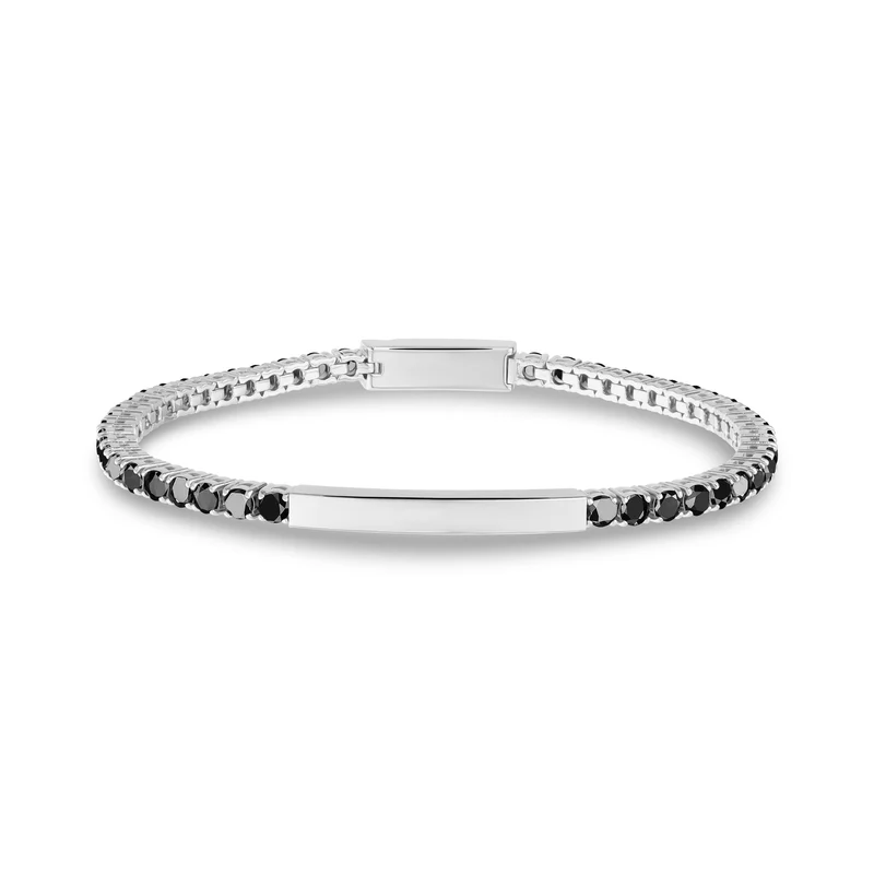 Bracelet d'identification en pierre noire | 3mm