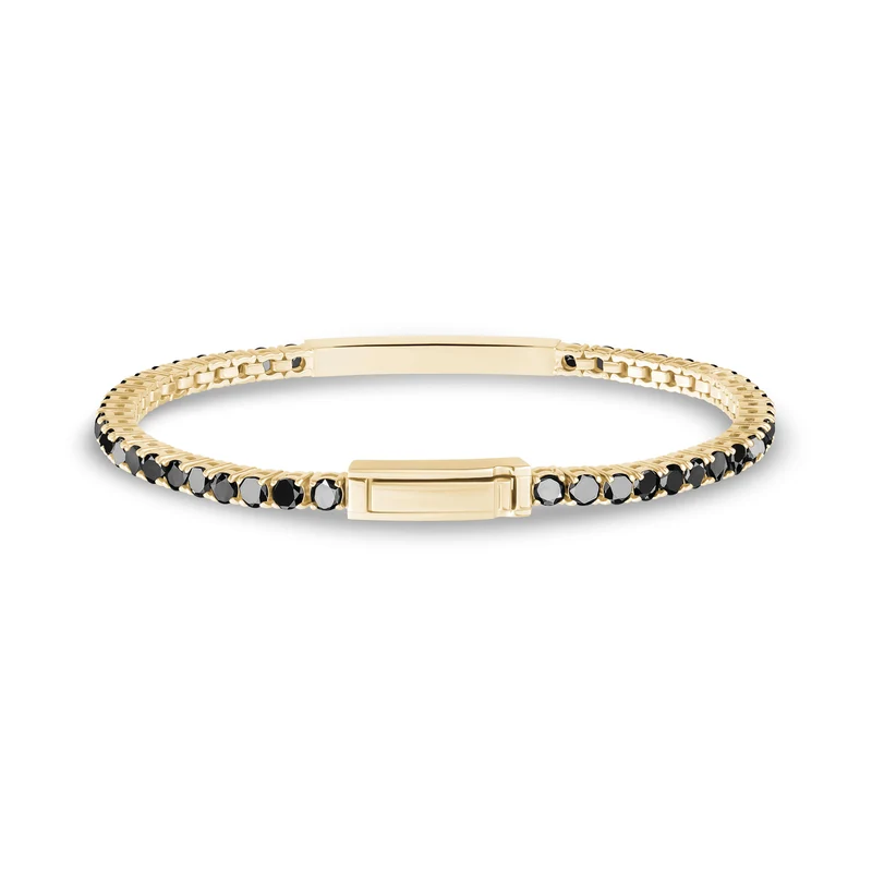 Bracelet d'identification en pierre noire | 3mm