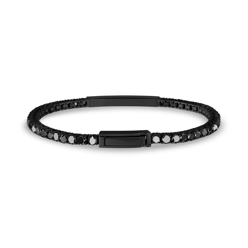 Bracelet d'identification en pierre noire | 3mm