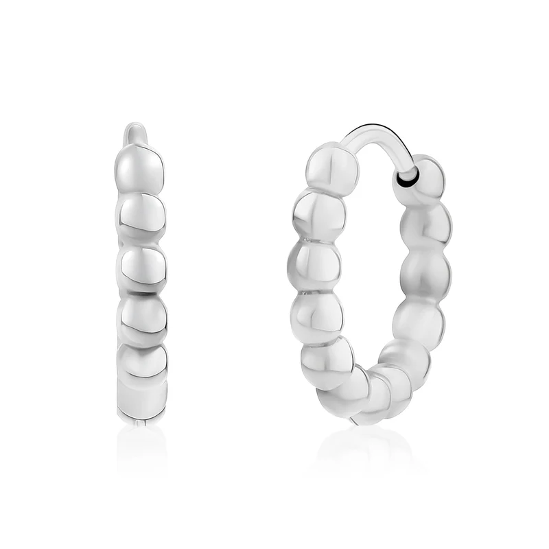 Boucles d'oreilles Huggie à maillons bulles